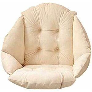 Denuotop - Chair Cushion with Backrest Seat Shell Armchair Soft Velvet Waterproof Elastic for Garden Straw Rattan Chair 40x48 cm Beige