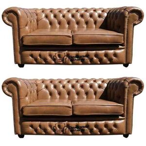 DESIGNER SOFAS 4 U Chesterfield 2+2 Leather Sofa Offer antique Oxblood