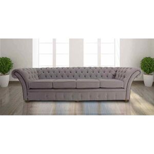 DESIGNER SOFAS 4 U Chesterfield Balmoral 4 Seater Sofa Settee Pimlico Mist Fabric