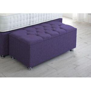 Serene Living - Chesterfield Chenille Gas Lift Ottoman Storage Box - Purple