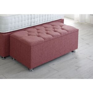 Serene Living - Chesterfield Chenille Gas Lift Ottoman Storage Box - Red