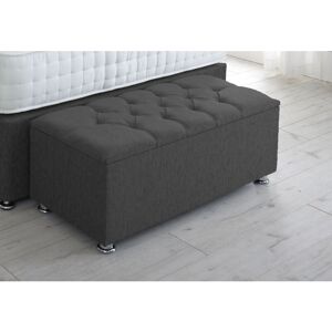 Serene Living - Chesterfield Chenille Gas Lift Ottoman Storage Box - Black