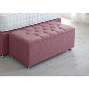 Serene Living - Chesterfield Chenille Gas Lift Ottoman Storage Box - Plum