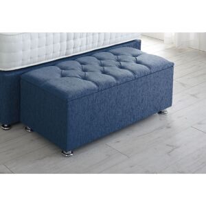 Serene Living - Chesterfield Chenille Gas Lift Ottoman Storage Box - Blue