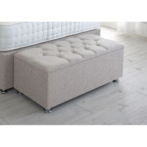 Serene Living - Chesterfield Chenille Gas Lift Ottoman Storage Box - Stone