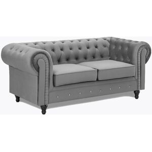 HOME DETAIL Chesterfield Pleat Grey Velvet sofa 2s