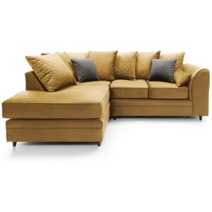 ABAKUS DIRECT Chicago Velvet Corner Sofa - color Antique Gold - Antique Gold