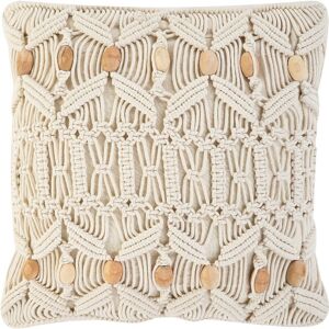 Beliani - Boho Modern Throw Cushion Cotton Pillow Macrame Pattern Beige 45 x 45 cm Nicaea - Beige