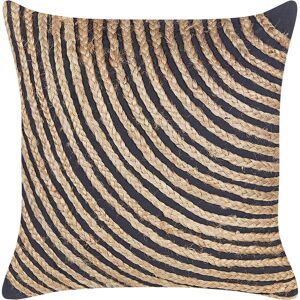 Beliani - Cotton Scatter Cushion Braided Jute 45 x 45 cm Beige and Black Bergenia - Natural