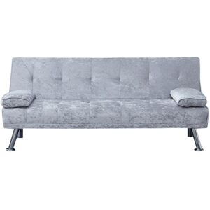 Comfy Living - Crushed Velvet Italian Designer Style Sofa Bed in Silver