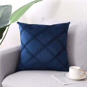 Groofoo - Cushion Cover 2 Pieces Geometric Three-Dimensional Velvet Pillow Case 45 x 45 cm Home Sofa Bedroom Car Decorative (Dark Blue)