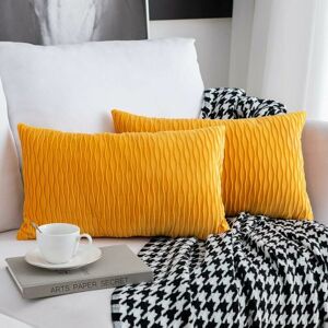 HOOPZI Cushion Cover Set of 2 Rectangular Square Decorative Velvet Pillowcase Modern Pillow Covers for Sofa Bed Couch Chair Bedroom Living Room(No Pillow