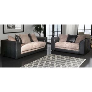 FANCY SOFA Darcey 3 Seater & 2 Seater Sofa Set - Black & Grey