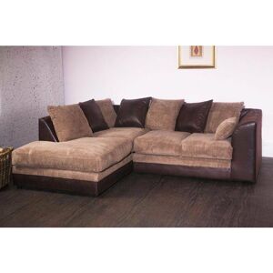 FANCY SOFA Darcey Left Hand Facing Corner Sofa - Brown & Coffee