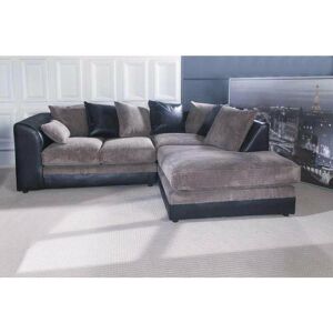 FANCY SOFA Darcey Right Hand Facing Corner Sofa - Black & Grey