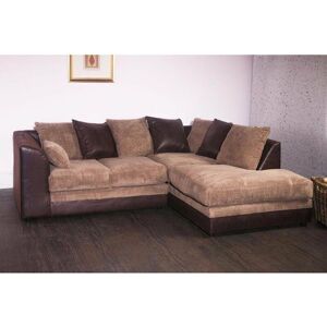 FANCY SOFA Darcey Right Hand Facing Corner Sofa - Brown & Coffee