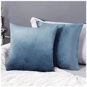 Deconovo - Set of 2 Crushed Velvet Cushion Covers 45cm x 45cm 18x18 Inches Throw Pillowcases Cushion Covers for Sofas Seats with Invisible Zipper