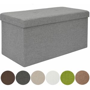 Dunedesign Folding Ottoman with partition 76x38x38cm Light Grey - grau