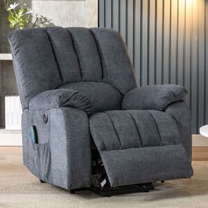 Modernluxe - Electric Power Lift Recliner Chair Sofa Armchair with Massage and Heat for Elderly 2 Side Pockets usb Ports for Living Room, Light Grey