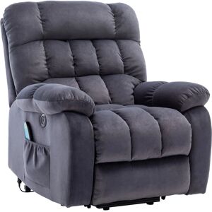 Modernluxe - Electric Power Lift Recliner Chair Sofa Armchair with Massage and Heat for Elderly with 2 Side Pockets, usb Ports, Grey