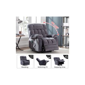 GROOFOO Electric Power Lift Recliner Chair Sofa Armchair with Massage and Heat for Elderly,2 Side Pockets,USB Ports,Overstuffed Breathable Fabric
