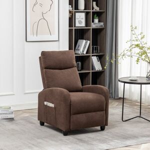 FURNITURE ONE Pushback Velvet Massage Armchair Chair - Brown