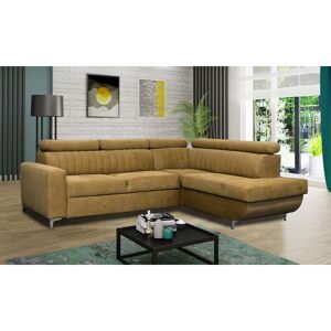 SLIDING WARDROBES 4U Elegant Houston L-Shape Corner Sofa with the sleeping function - Mustard