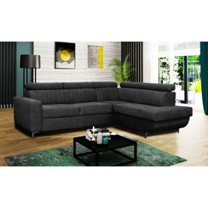 SLIDING WARDROBES 4U Elegant Houston L-Shape Corner Sofa with the sleeping function -Black