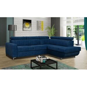 SLIDING WARDROBES 4U Elegant Houston L-Shape Corner Sofa with the sleeping function - Blue