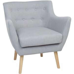 Beliani - Modern Upholstered Accent Chair Armchair Button Back Grey Drammen - Grey