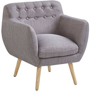 BELIANI Mid Century Modern Low Back Upholstered Armchair Grey Melby - Grey