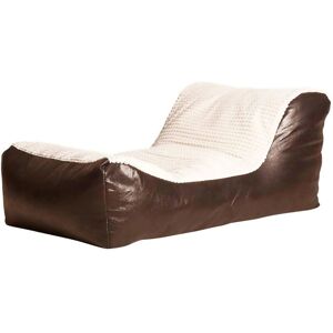 HUMZA AMANI Fabric Lounger Bean Bag with Beans Filling - Stone/Chocolate - Chocolate