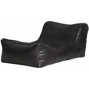 HUMZA AMANI Fabric Lounger Bean Bag with Beans Filling - Black/Black - Black