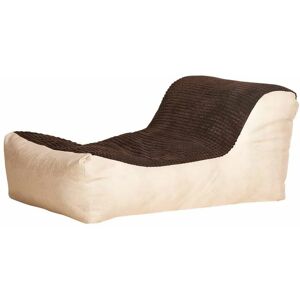 HUMZA AMANI Fabric Lounger Bean Bag with Beans Filling - Chocolate/Ivory - Ivory