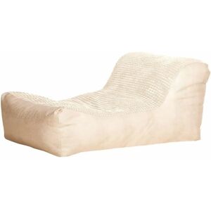 HUMZA AMANI Fabric Lounger Bean Bag with Beans Filling - Stone/Ivory - Ivory