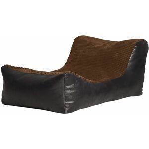 HUMZA AMANI Fabric Lounger Bean Bag with Beans Filling - Mocha/Black - Black