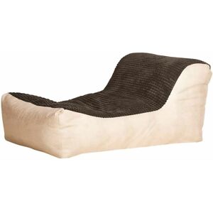 HUMZA AMANI Fabric Lounger Bean Bag with Beans Filling - Charcoal/Ivory - Ivory