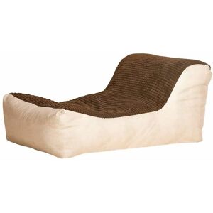 HUMZA AMANI Fabric Lounger Bean Bag with Beans Filling - Mocha/Ivory - Ivory