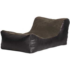 HUMZA AMANI Fabric Lounger Bean Bag with Beans Filling - Charcoal/Black - Black