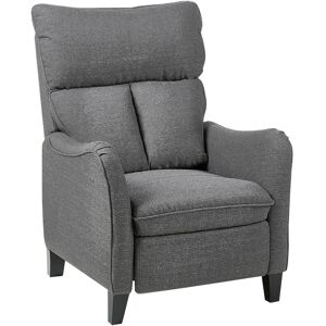 Beliani - Fabric Recliner Chair Manual Grey Upholstered Armchair 3 Positions Royston - Grey