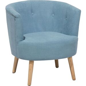 BELIANI Modern Low Back Fabric Tub Accent Chair Living Room Blue Odenzen - Blue