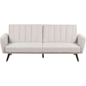 Beliani - Fabric Upholstered Convertible Sofa Bed Reclining Back Panel Tufting Beige Vimmerby - Beige