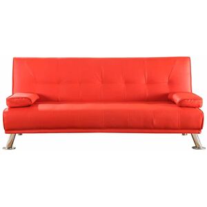 Comfy Living - Faux Leather Sofa Bed in Red