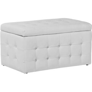 Beliani - Modern Tufted Ottoman Bedroom Bench Storage Chest White Faux Leather Michigan - White