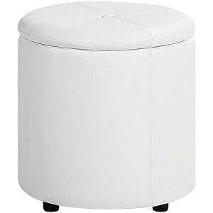 Beliani - Modern Faux Leather Round Pouffe Stool White Living Room Bedroom Maryland - White