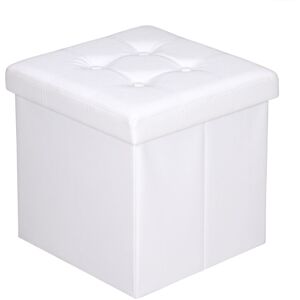 Casaria - 40L Foldable Storage Ottoman Chest Seat with Removable Foam Padded Lid m White - White