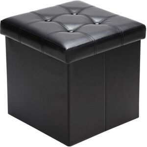 Casaria - 40L Foldable Storage Ottoman Chest Seat with Removable Foam Padded Lid m Black - Black