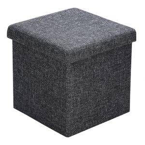 40L Foldable Storage Ottoman Chest Seat with Removable Foam Padded Lid m Dark Grey - Dark Grey - Casaria