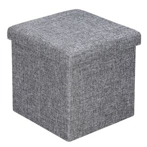 CASARIA® 40L Foldable Storage Ottoman Chest Seat with Removable Foam Padded Lid M Grey - Light Grey