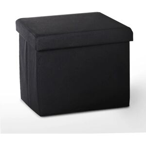 ASAB Foldable Storage Single Ottoman - Black - Black